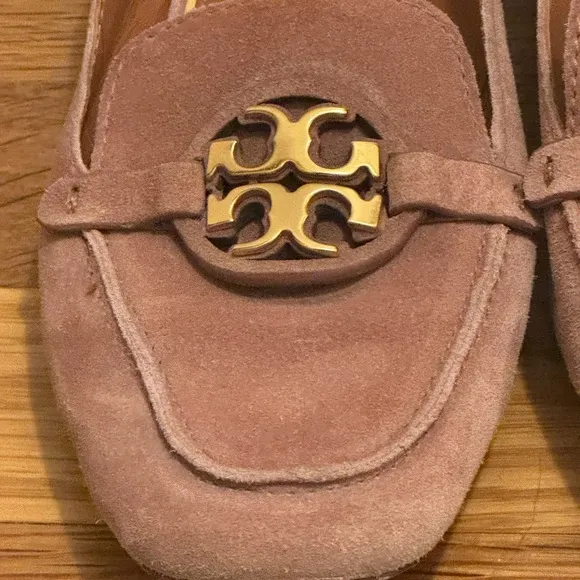 TORY BURCH Metal Miller 15mm Loafer Pink Melva Shoes Size 7 Square Toe Leather