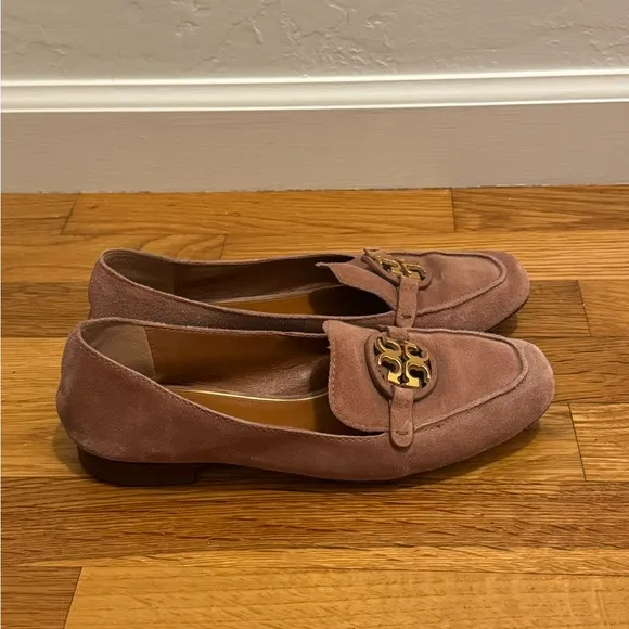 TORY BURCH Metal Miller 15mm Loafer Pink Melva Shoes Size 7 Square Toe Leather