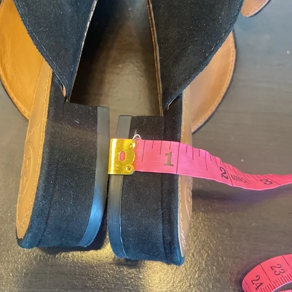 Tory Burch Rosalind Black Suede Mules Size 5 1/2