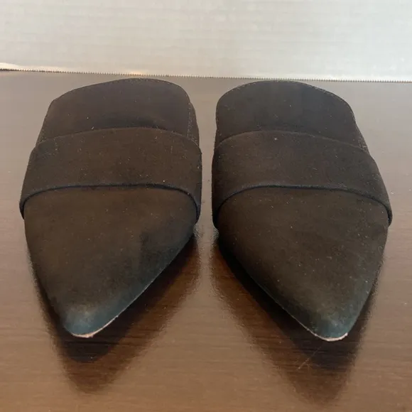 Tory Burch Rosalind Black Suede Mules Size 5 1/2
