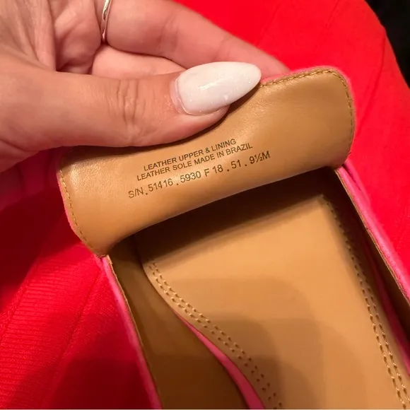 TORY BURCH Rosalind Pink Pointed Mules Suede Leather Size 9.5