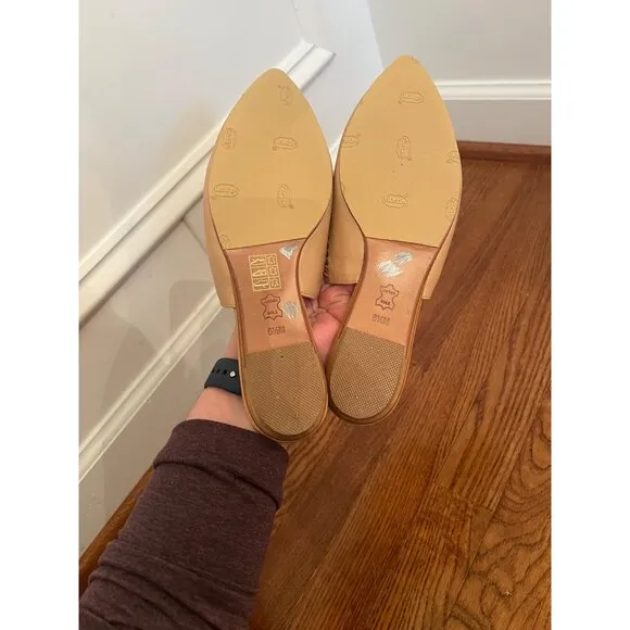 Tory Burch Sienna Pointy Toe Mule In Natural Vachetta Size 6.5‎