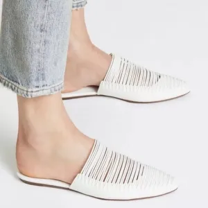 Tory Burch Sienna Woven Leather Pointy Toe Mules