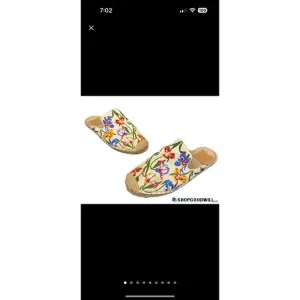 Tory Burch Women's Embroidered Floral Round Toe Mules Multicolor Size 6