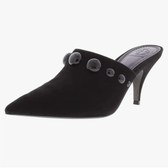 Tory Burch Womens Georgina Suede Studded Mules 9.5