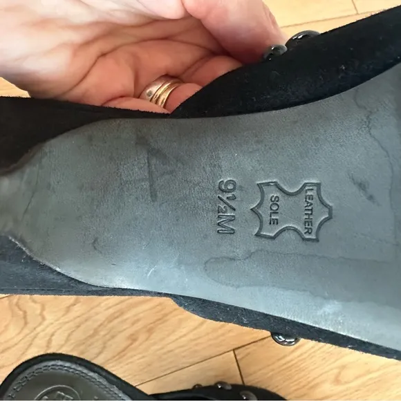 Tory Burch Womens Georgina Suede Studded Mules 9.5