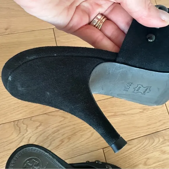 Tory Burch Womens Georgina Suede Studded Mules 9.5