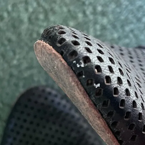 Trask Pamela Perf Black Perforated Leather Mules