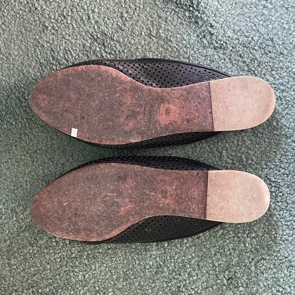 Trask Pamela Perf Black Perforated Leather Mules