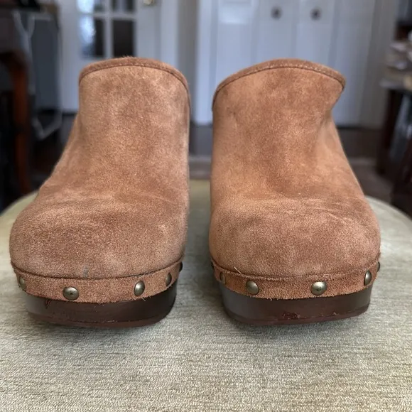 UGG Australia 'Marsalis' Clog Chestnut Suede Wedge Mules Women's Size 9