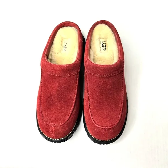 Ugg Broadway mules.  Tomato red, 8M