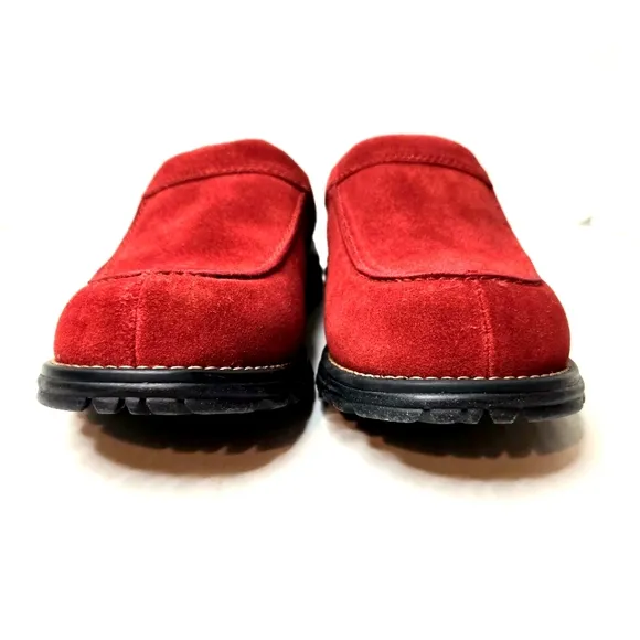 Ugg Broadway mules.  Tomato red, 8M