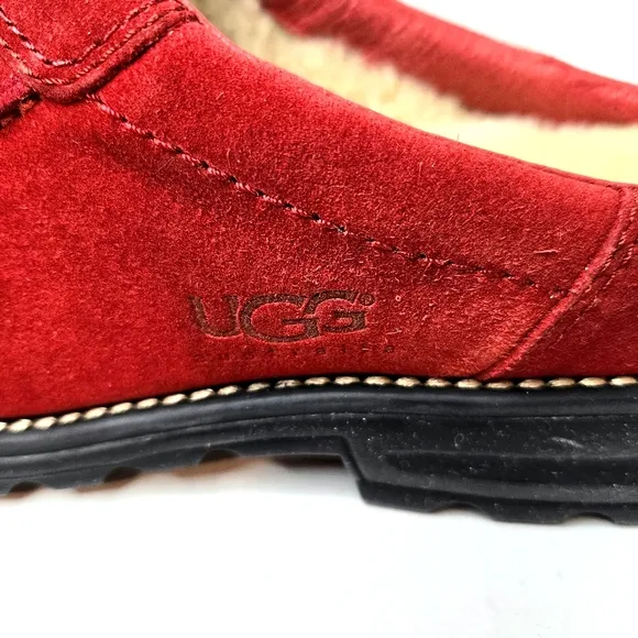 Ugg Broadway mules.  Tomato red, 8M