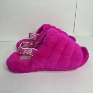 UGG FLUFF YEAH SLIDE ROCK ROSE‎ MOCASSIN SLIP ON SANDAL US 6 / EU 38/UK 5