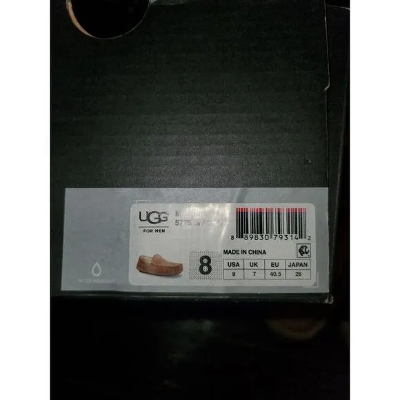 UGG Suede Leather Moccasin Slippers Indoor Outdoor Comfort Tan Size
