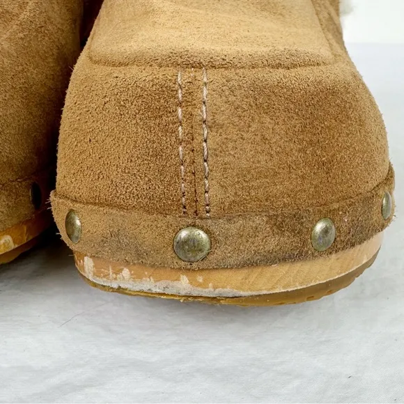 Ugg Vintage Kalie Brown Suede Shearling Lined Mules