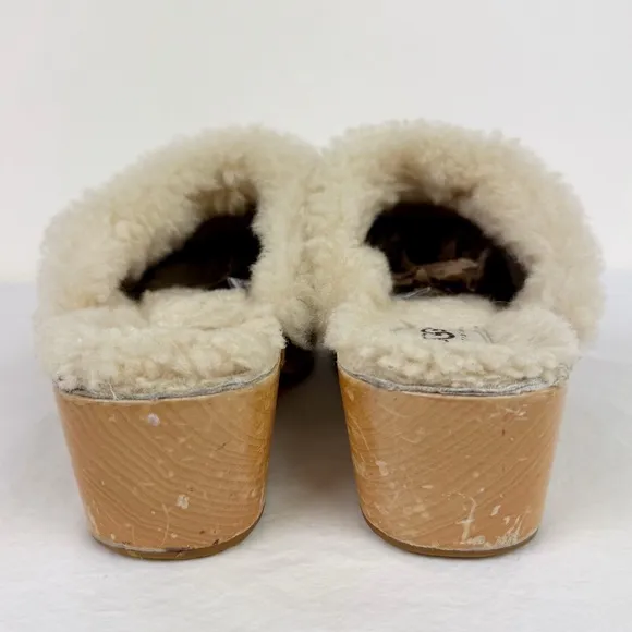 Ugg Vintage Kalie Brown Suede Shearling Lined Mules