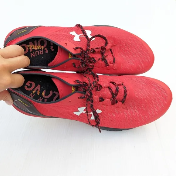 UNDER ARMOUR Charged Bandit 2 men's red running trail shoes sneakers size 16
