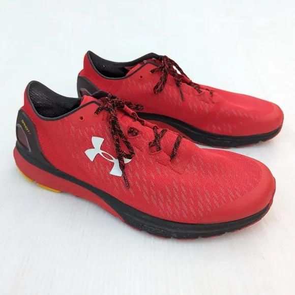 UNDER ARMOUR Charged Bandit 2 men's red running trail shoes sneakers size 16