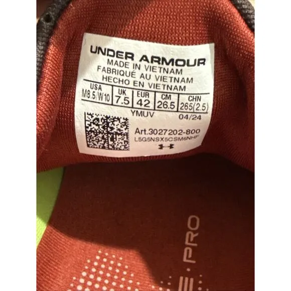 Under Armour Infinite Pro Trail 'Earthen Orange' Trail Men 8.5 3027202-800