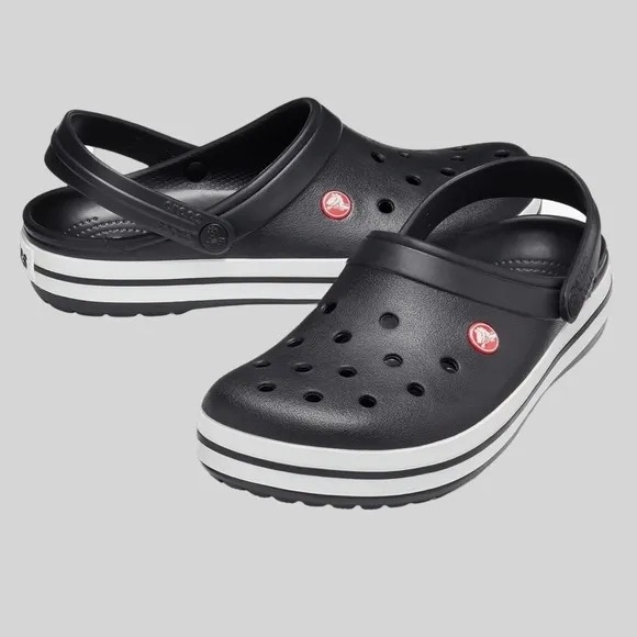 Unisex Crocs Black and White Crocband ClogsM/8 W/10 NWT