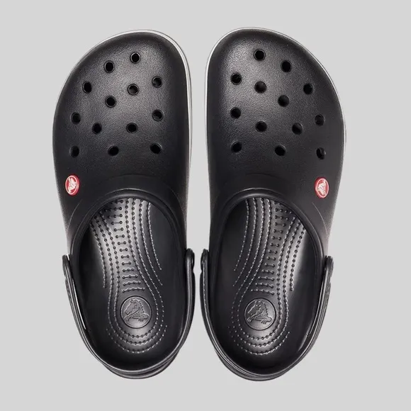 Unisex Crocs Black and White Crocband ClogsM/8 W/10 NWT