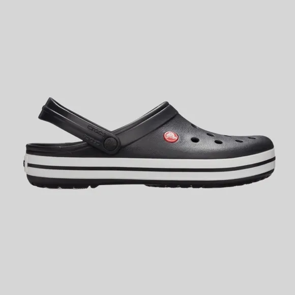 Unisex Crocs Black and White Crocband ClogsM/8 W/10 NWT