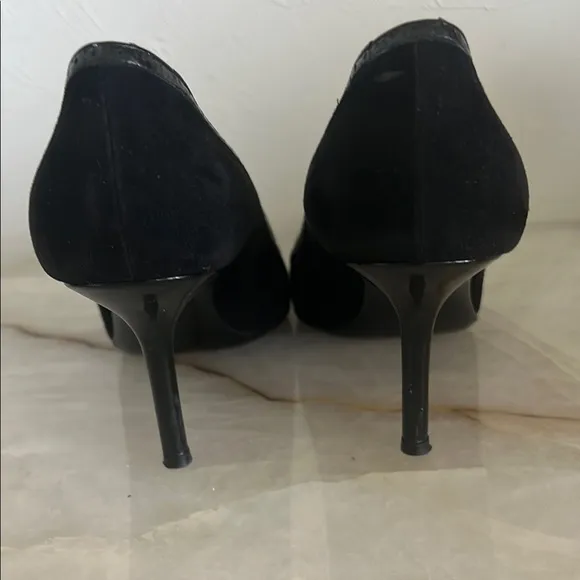 Valentino Black Patent Leather suede Stiletto Heels