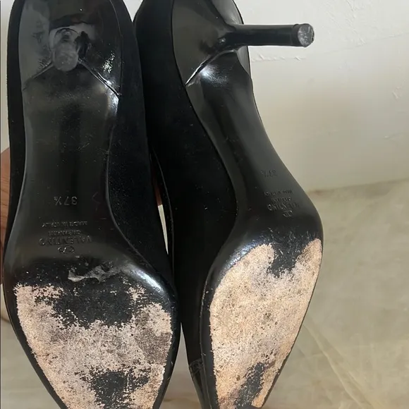 Valentino Black Patent Leather suede Stiletto Heels