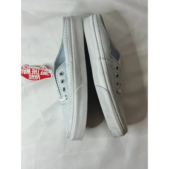 VANS CLASSIC SLIP ON CHECKBOARD LACE UP MULES POWDER BLUE/WHITE Size 7.5