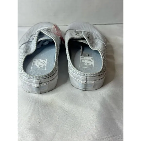 VANS CLASSIC SLIP ON CHECKBOARD LACE UP MULES POWDER BLUE/WHITE Size 7.5