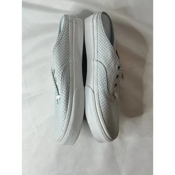VANS CLASSIC SLIP ON CHECKBOARD LACE UP MULES POWDER BLUE/WHITE Size 7.5