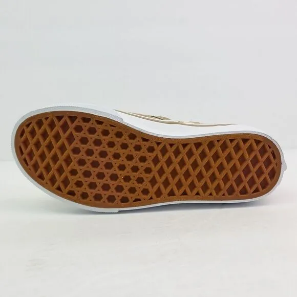 Vans Kinds Kids Size 3Y Neutral Brown white Checkerboard Classic Slip On Shoes