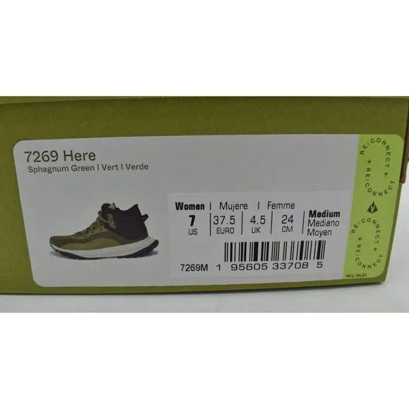 Vasque Womens Size 7 Here Mid Re-Connect Green 7269 Trail Running Hiking Shoes