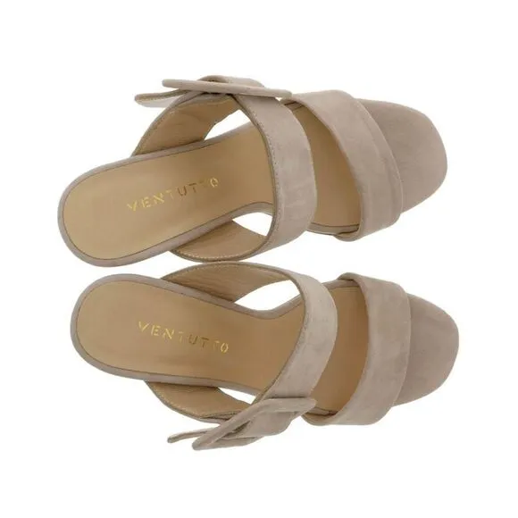 Ventutto Latte Wide Buckle High Heel Slide