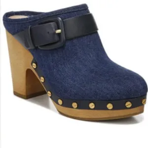 Veronica Beard Dacey Denim  Clog Mules Blue Size 9 NEW WITHOUT TAGS Retail $395