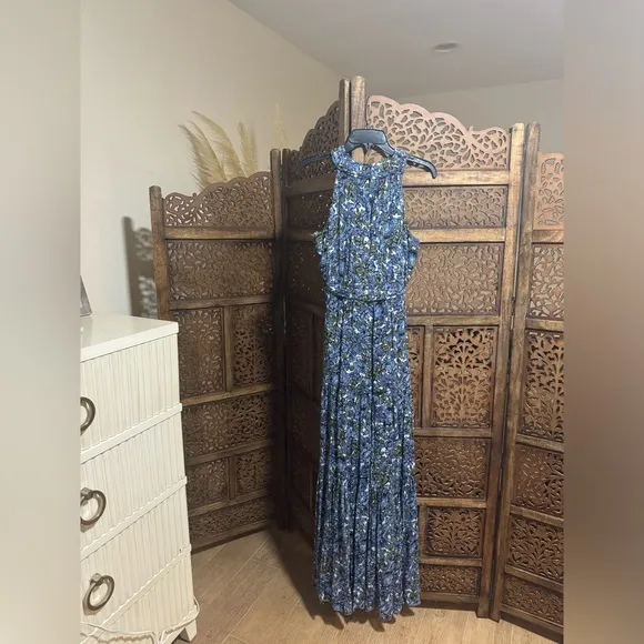 Veronica Beard Florencia Silk Floral Maxi Dress Blue Formal Cocktail