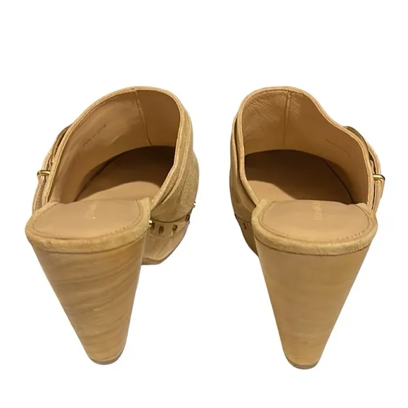 VERONICA BEARD Hendrix Suede Buckled Gold Studded Clog/Mule 9.5