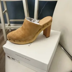 Veronica Beard Mules, Camel Suede, Size 11M.