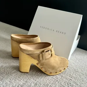 Veronica Beard Suede Heeled Clogs
