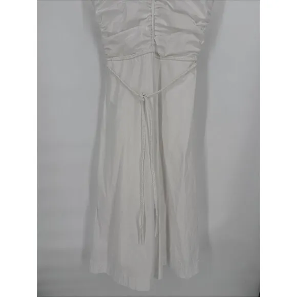 Veronica Beard Women's Size 8 White Tucker Braided Halter Midi Dress