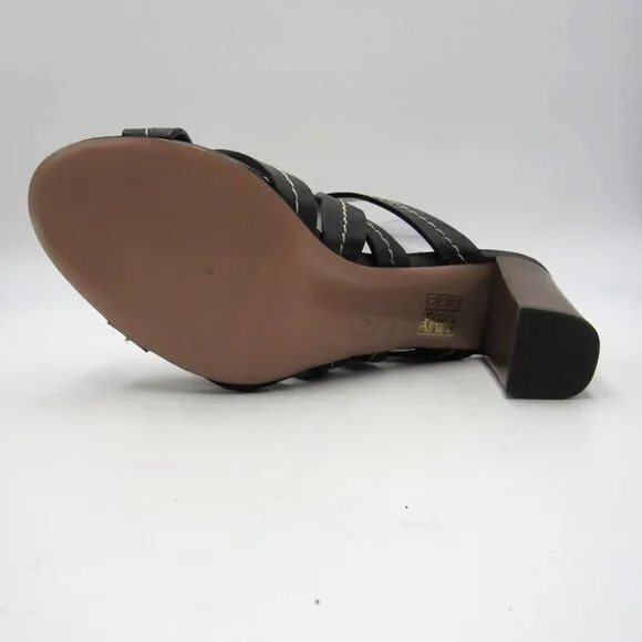 Veronica Beard Black Macey Vachetta Stitch Heels