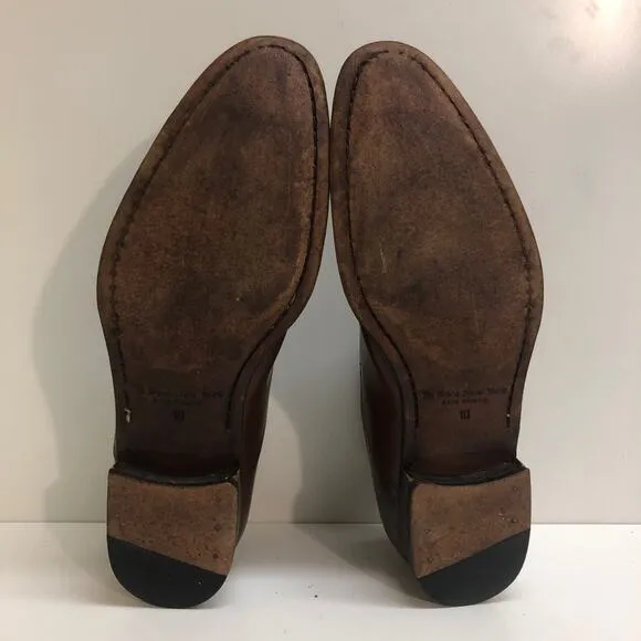 VERY GOOD To Boot New York Brandon Cap Toe Oxfords Brown Leather Men's Size 10