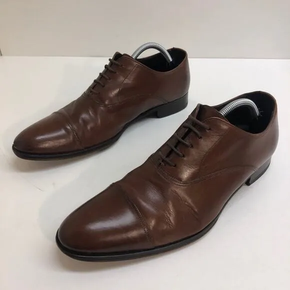 VERY GOOD To Boot New York Brandon Cap Toe Oxfords Brown Leather Men's Size 10