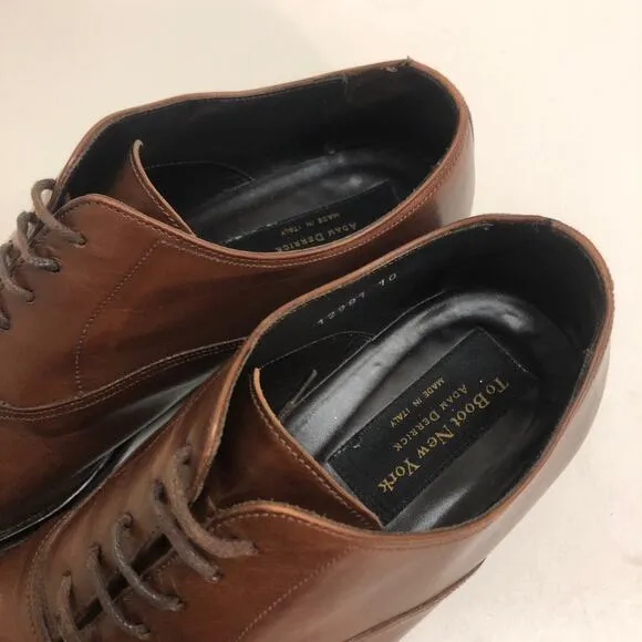 VERY GOOD To Boot New York Brandon Cap Toe Oxfords Brown Leather Men's Size 10