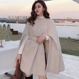 Veste Belted Poncho Cape | Women Winter Coat #885