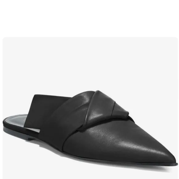 Via Spiga Birgit pointed toe black leather mules. Size 8.5