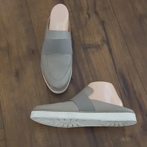 Via Spiga - Gray Suede Slip on Loafers Mules