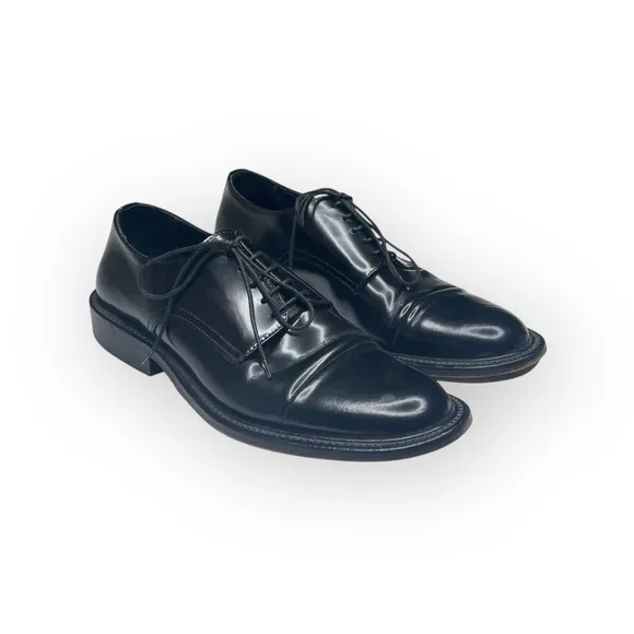 Via Spiga ✦ Oxford Sleek Shine Lace Up Dress Shoe ✦ Black Leather ✦ Men’s 9 ✦
