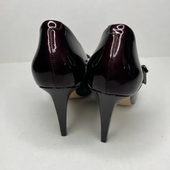 Via Spiga Pointed Toe Adjustable Strap Heels in Burgundy